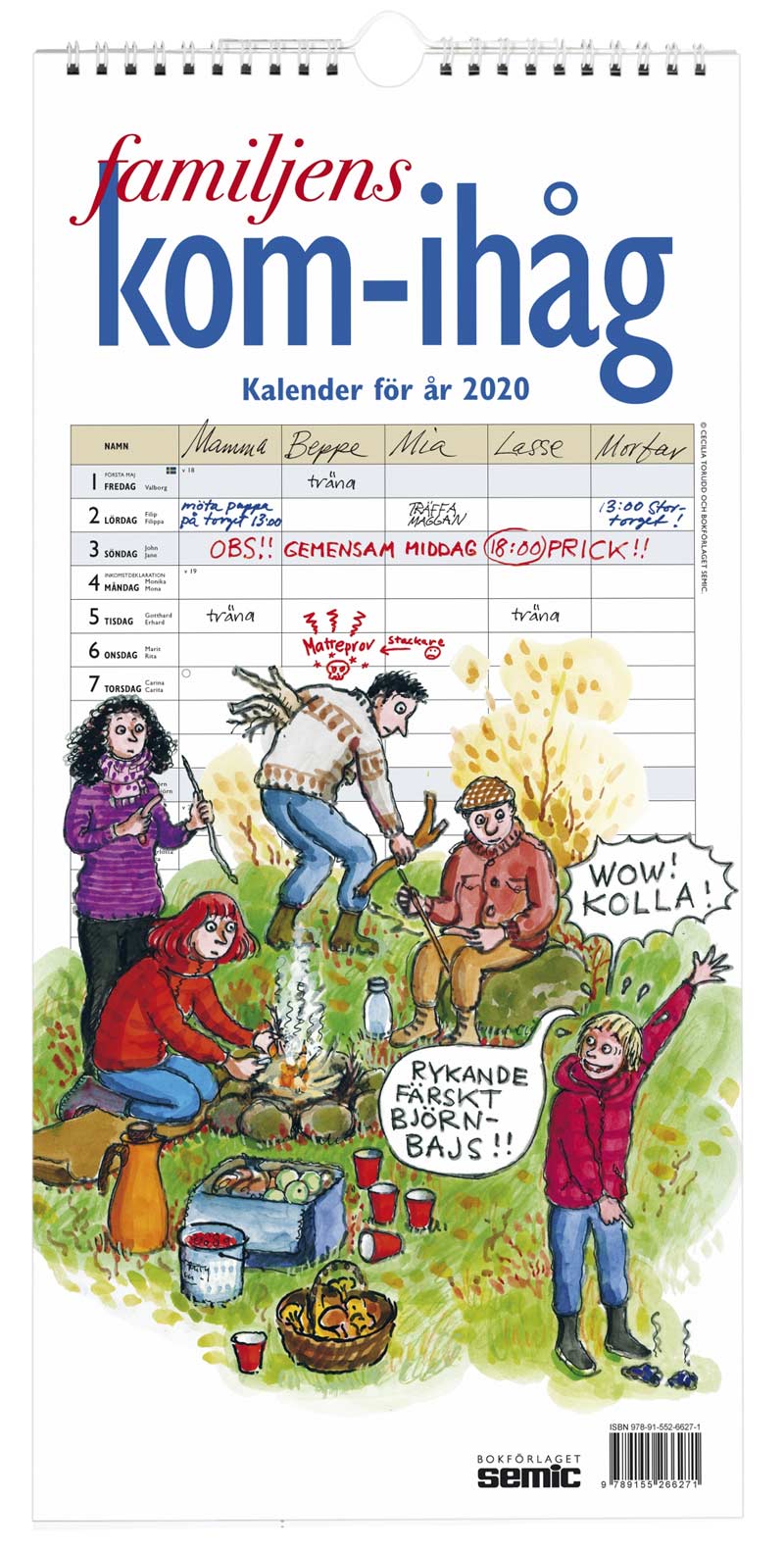 Familjens komihågkalender 2020